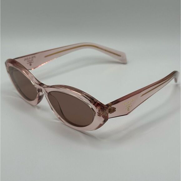 BRAND NEW PRADA Symbol PR26ZS 19Q10D Transparent Peach/Light Brown Sunglasses - Picture 5 of 14